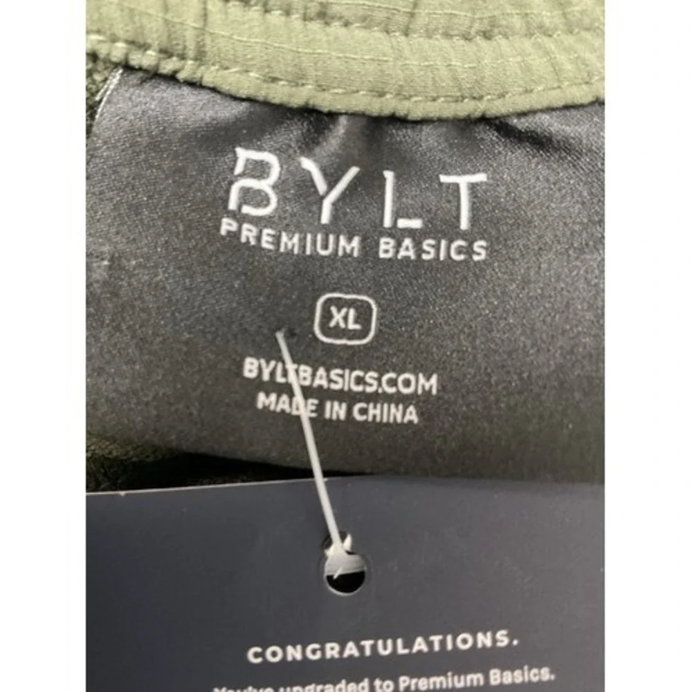 NWT BYLT Premium Basics Olive Stretch Cargo Ripstop Jogger Pants Men XL China